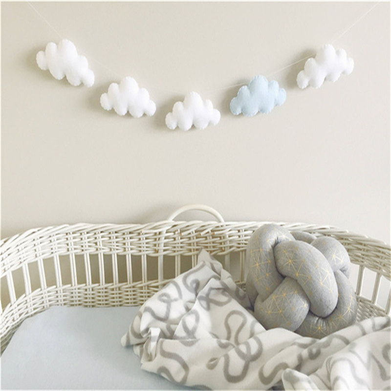 Nordic Felt Cloud Garlands Str - Baby Nursery Fabric ulasan dan harga