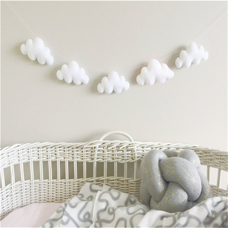 Nordic Felt Cloud Garlands Str - Baby Nursery Fabric ulasan dan harga