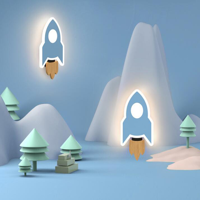 Cartoon LED Rocket Wall Lamp M - Baby Nursery Light ulasan dan harga